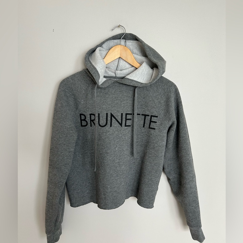 Brunette the Label raw hem cropped hoodie - Picture 4 of 6